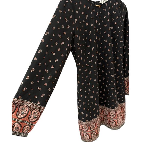 Abercrombie & Fitch Boho Paisley‎ & Floral Long Sleeve Shift Dress Size Small - Picture 8 of 9